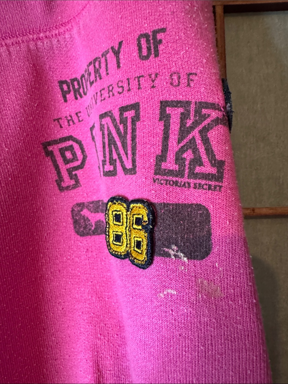 Vintage PINK Victoria's Secret Hot Pink Girls' Fleece Sweatpants with Drawstring - Picture 2 of 4